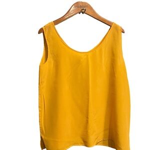 Yellow 100% silk tank top